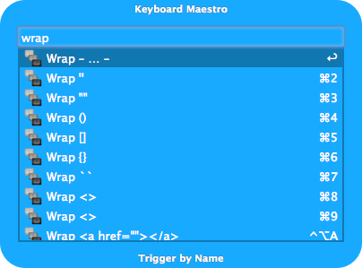 Macro-Suche in Keyboard Maestro